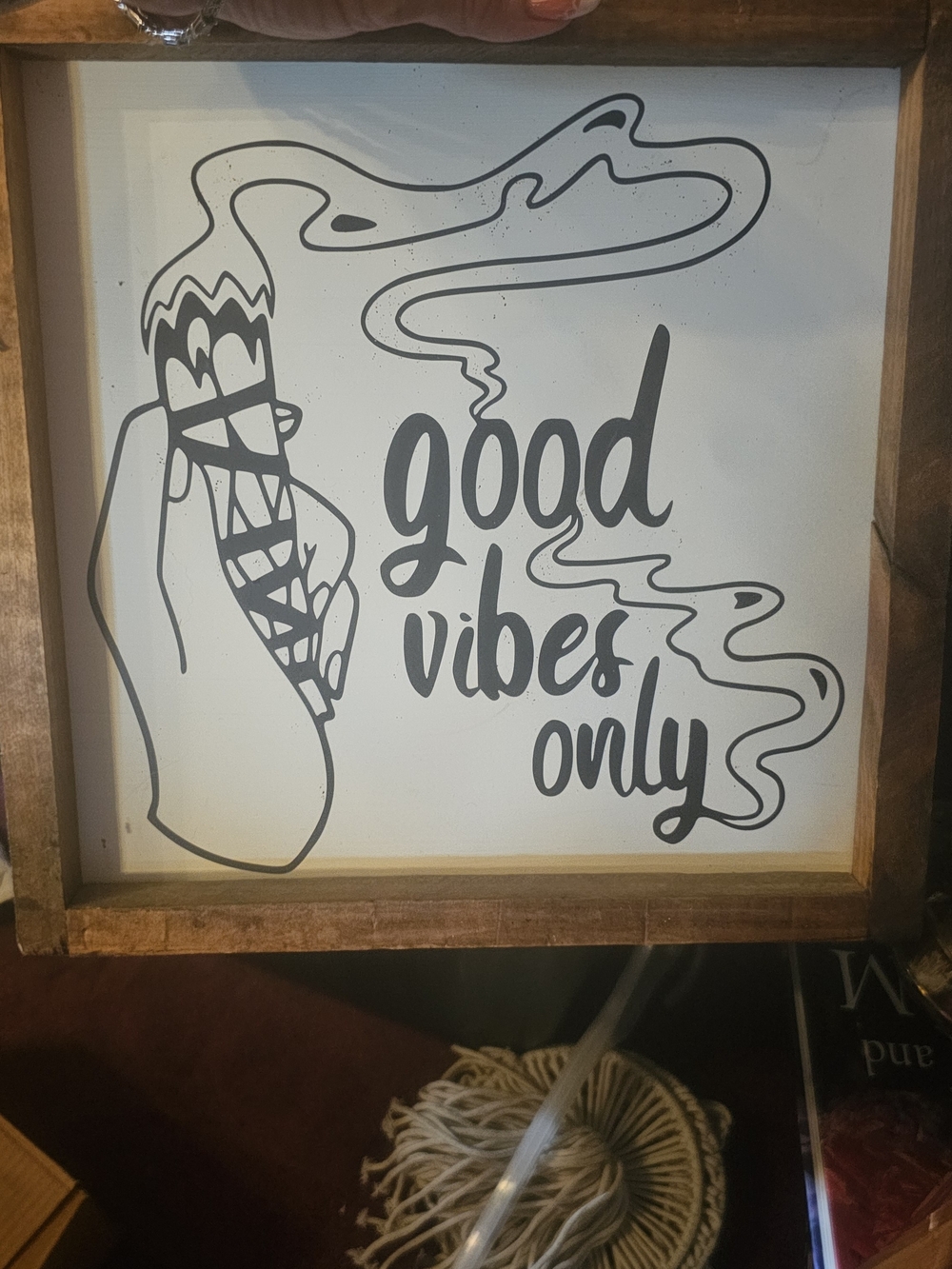Good Vibes Only Wall Art - White & Black